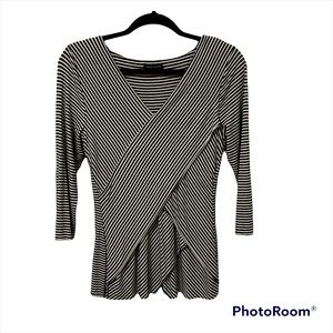 Vince Camuto Layered Striped Top Size S